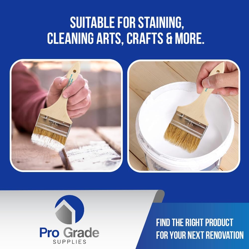 - Chip Paint Brushes - 24 Ea 3 Inch Chip Paint Brush Light Brown