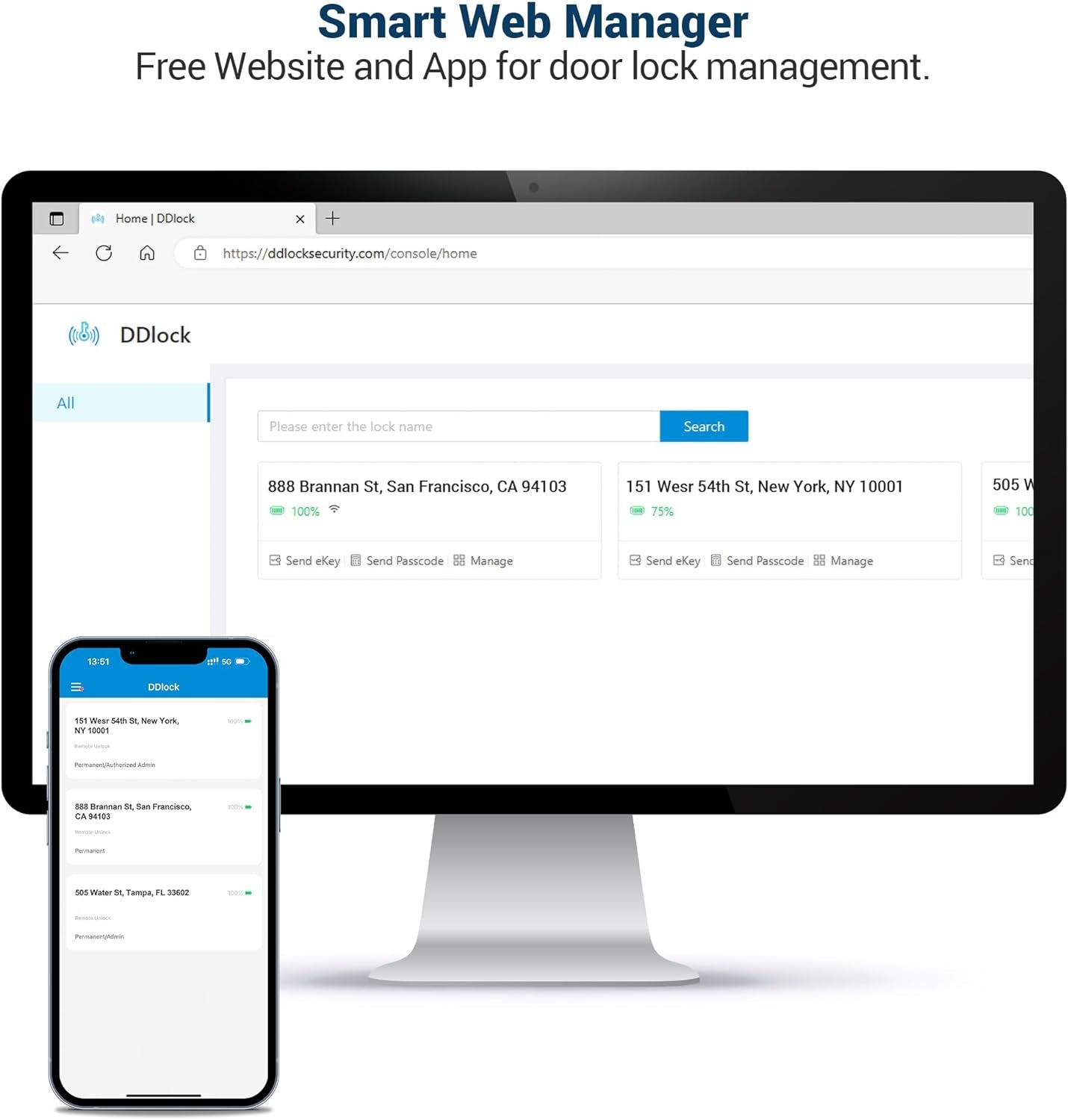 VE06 Smart Deadbolt with App Control, Keyless Entry Smart Lock for Front Door, Electronic Digital Door Lock with Code, Easy Install, Matte Black
