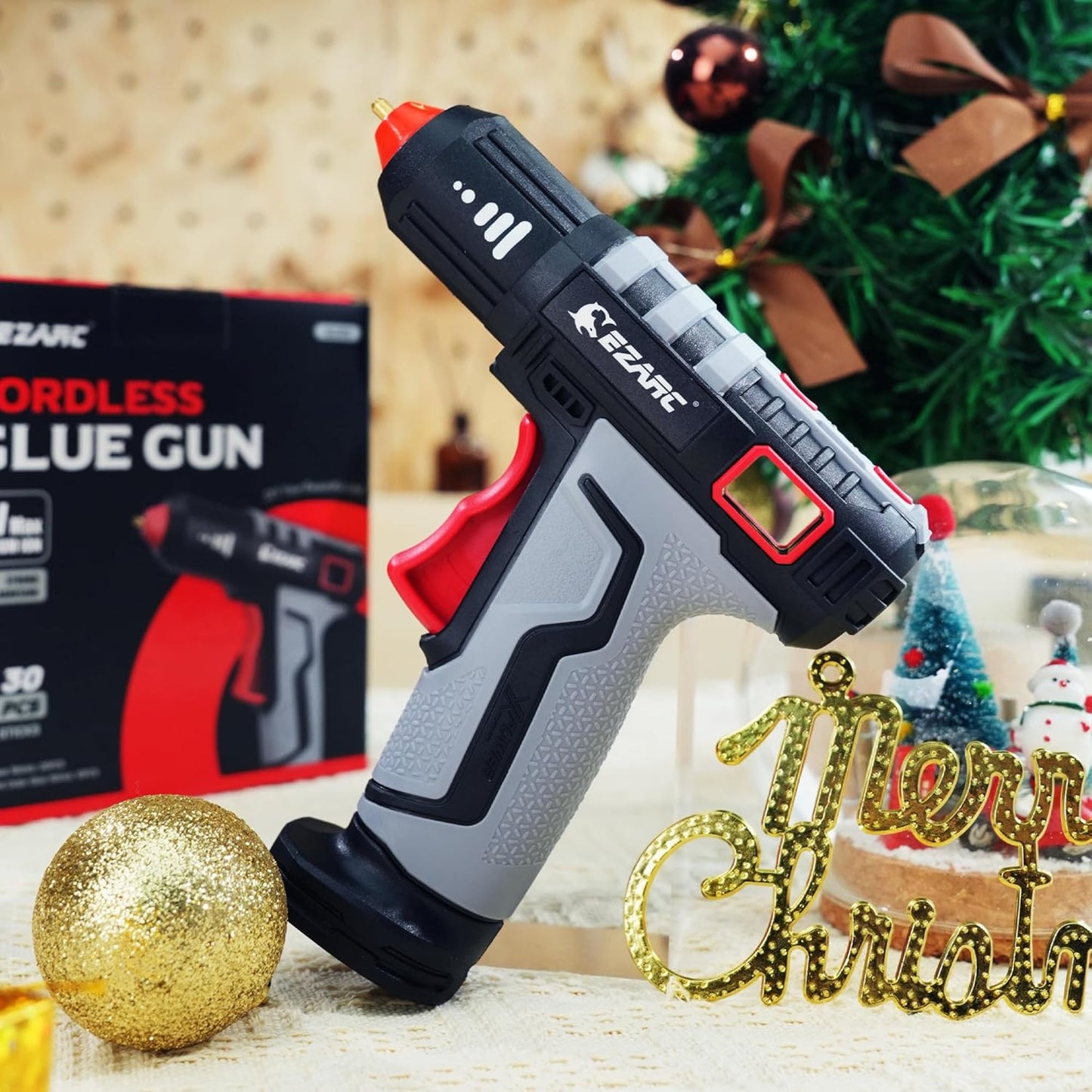 Cordless Hot Glue Gun with 30 Pcs Mini Glue Sticks, 15S Heating Fast Mini Glue Gun Kit, Smart Power-Off, 2500 Mah Rechargeable Battery, DIY, Crafts, Decorations, Home Repairs, Gray