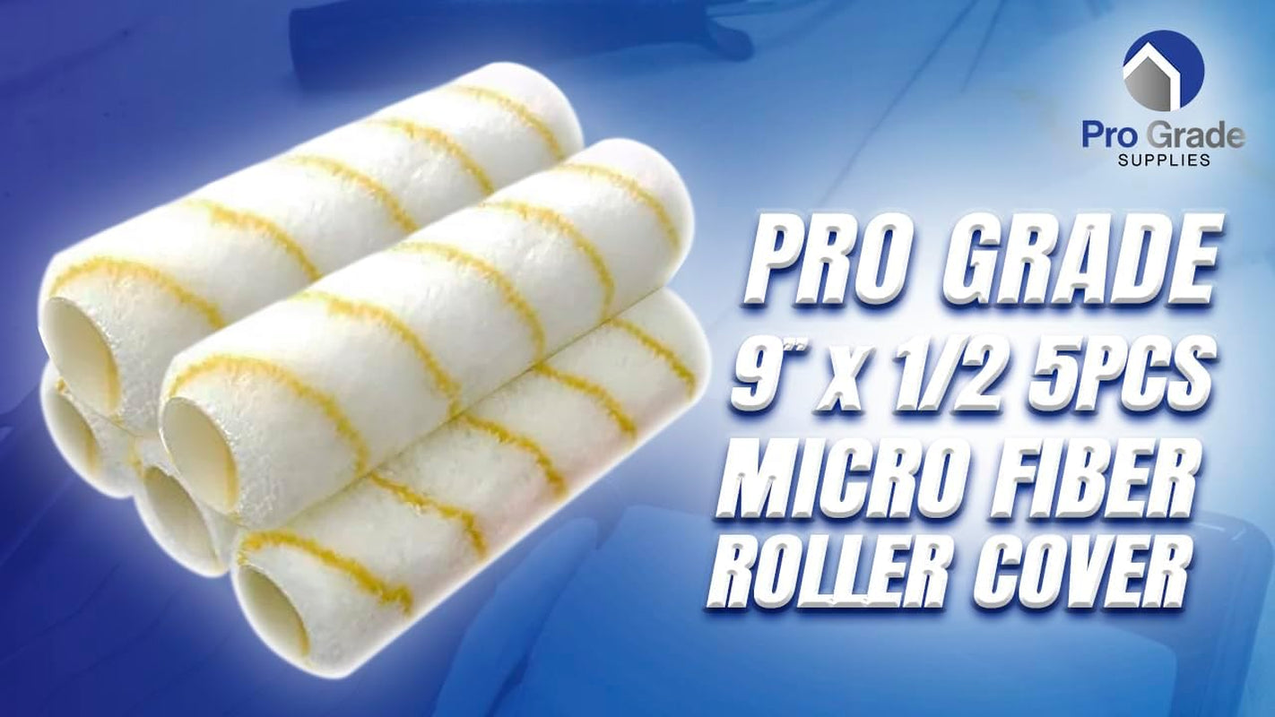 - Paint Roller Covers - 1/2 X 9 Inch Microfiber 5 Pack