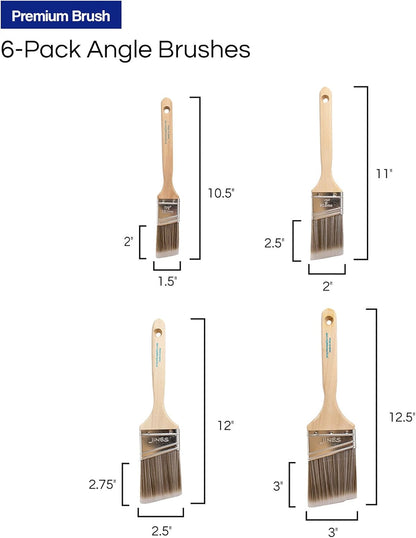 - Paint Brushes - 6 Pack Variety Angle Paint Brushes