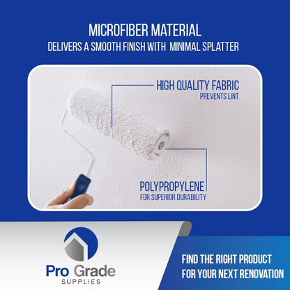 Paint Roller Kit, Brush & Roller,10 Piece Set, Wall Painting Naps for Professionals & Homeowners - All Paints & Stains, Washable, Reusable, Easy to Clean, Superior Absorbency.