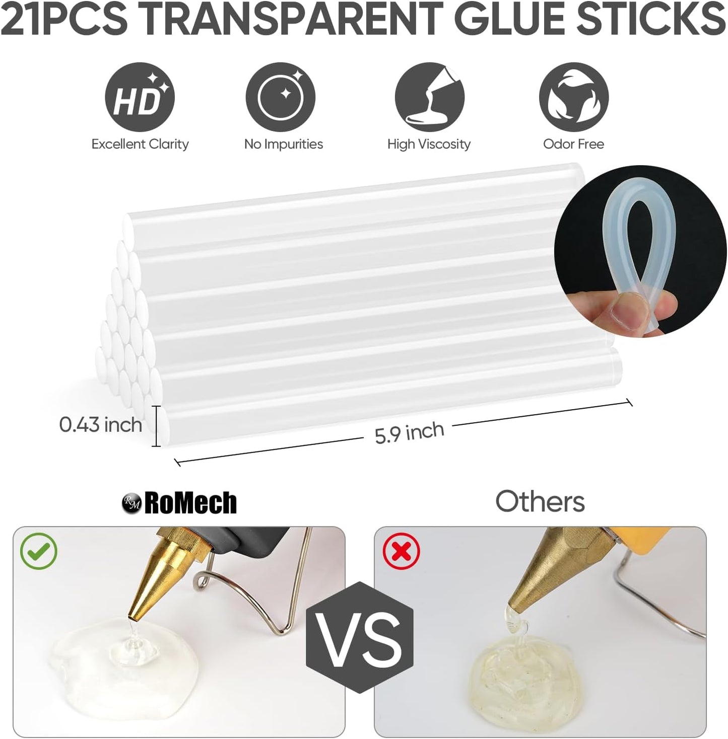 Full Size Hot Glue Gun with 60/100W Dual Power and 21 Hot Glue Sticks (7/16"), Fast Preheating Heavy Duty Industrial Gluegun with Storage Case for Crafting, DIY and Repairs (Gray)