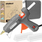 Full Size Hot Glue Gun with 60/100W Dual Power and 21 Hot Glue Sticks (7/16"), Fast Preheating Heavy Duty Industrial Gluegun with Storage Case for Crafting, DIY and Repairs (Gray)