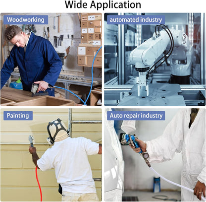 Pneumatic Tubing Pipe Pu Hose,Black 8Mm OD X 5Mm ID 100 Meters(328 FT) PU Air Hose Line Tube for Air Compressor Transfer