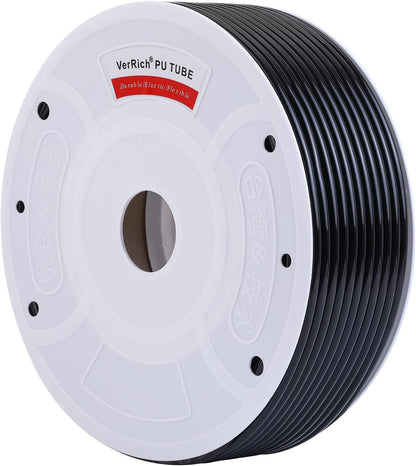 Pneumatic Tubing Pipe Pu Hose,Black 8Mm OD X 5Mm ID 100 Meters(328 FT) PU Air Hose Line Tube for Air Compressor Transfer