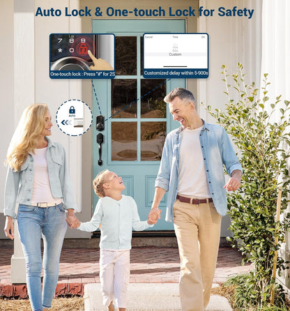 VE06 Smart Deadbolt with App Control, Keyless Entry Smart Lock for Front Door, Electronic Digital Door Lock with Code, Easy Install, Matte Black