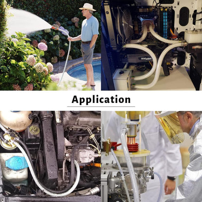 5/8" ID × 50 Ft Heavy Duty Braided Clear Plastic Vinyl Tubing, Flexible High Pressure Reinforced PVC Vinyl Tube Hose, Non-Toxic, BPA Free