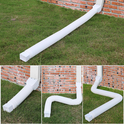 2 Pack Rain Gutter Downspout Extensions, Upgraded Flexible Drain down Spout Extender for Rain Water Drainage, Each Extendable from 20" to 66", Combine to 10 Ft with Connector(White)